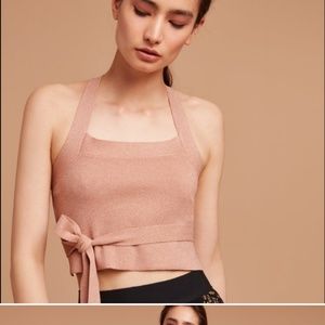 NEW ARITZIA matane rose gold XS knit backless top